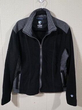 Women's Kuhl Yosemite Full Zip Fleece Jacket Black & Gray Sz XL